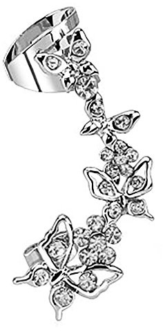 Taffstyle® Knorpel Schmuck Ohrklemme Ohrring Ohrstecker Helix Cartilage Piercing ear cuff mit Kristall Schmetterling