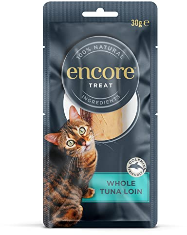 Encore 100% Natural Cat Treats, Whole Tuna Loin Cat Snack, 30g (Pack of 12)