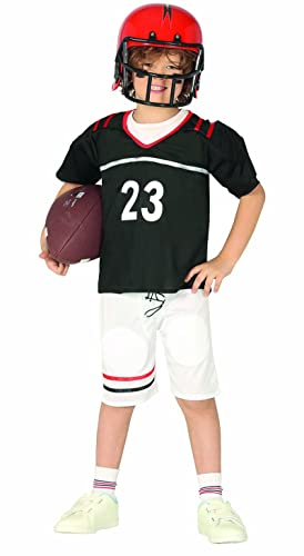 FIESTAS GUIRCA Champion Quarterback Kostüm Kinder Teenagers - 5-6 Jahre - American Football Kostüm Kinder - Schulterpolster Football Kostüm Footballspieler, Fasching Teenager Kostüm Jungen Karneval
