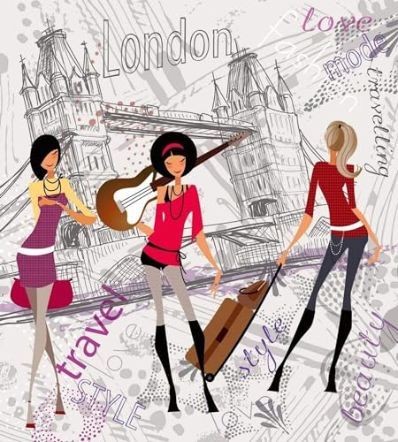 Fotomural ESTILO LONDRES 225 x 250 cm | Papel Pintado Fotográfico - tejido no tejido | CALIDAD PREMIUM - HECHO EN LA UE - Incluye pegamento para papel tapiz