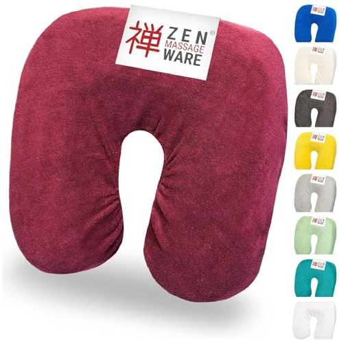 ZEN Massageliege Kopfteil Bezug für Kopfpolster von Kosmetik- & Therapieliegen, bei 60° waschbare & flauschige Frottee Spann- Kopfstützenbezüge für Nackenhörnchen aus Baumwolle, (Weinrot)