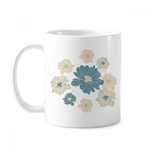 Fiore Pianta Blu Crisantemo Tazza Ceramica Caffè Porcellana Tazza Stoviglie