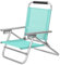 SONGMICS Sedia da Spiaggia, Sedia Pieghevole Portatile, Schienale Regolabile a 4 Angoli, con Braccioli, Traspirante e Confortevole, Poltrona da Campeggio, Verde GCB065C01