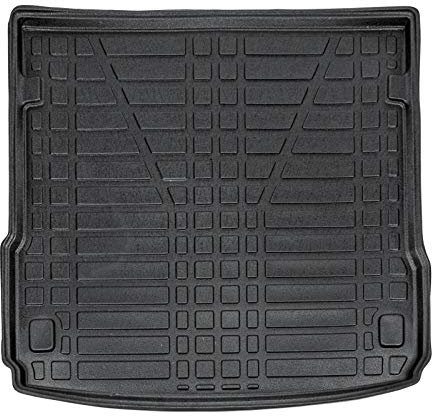 SCOUTT | Kofferraumwanne Laderaumwanne Kompatibel mit Q7 5 Posti 2005-2015, mit Hoher Rand, Kofferraum-Schutzmatte, Geriffelt, Aufrollbar