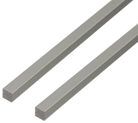 Alberts 497996 Vierkantstange | Aluminium, silberfarbig eloxiert | 1000 x 16 x 16 mm | 2er Set