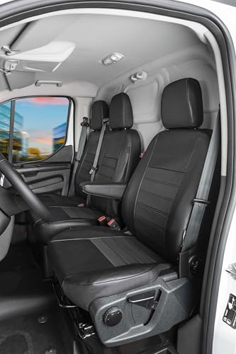 Walser Premium Transporter Sitzbezüge Auto für Peugeot Expert 2016-Heute, Einzelsitzbezug vorne + Doppelbankbezug, Auto Sitzbezüge, Sitzschoner Auto, Auto Sitzauflagen Set für Van