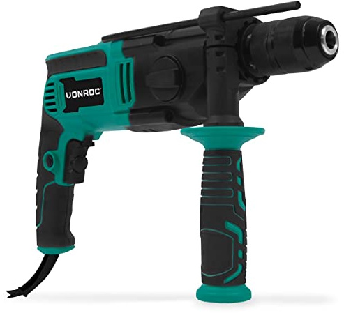 VONROC Schlagbohrmaschine 1100W - Bohrhammer - 2 Gänge - Inkl. Tiefenanschlag und Seitengriff