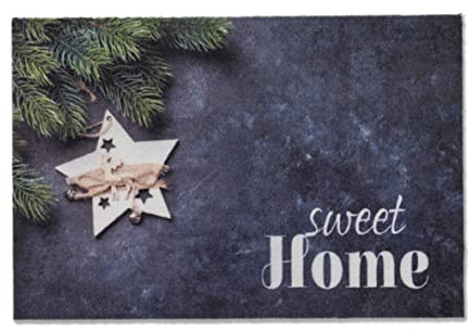 Astra Fußmatte innen Weihnachtsmatte rutschfest - Weihnachtsdeko Türmatte Eingang Wintermatte - Schmutzfangmatte 40x60 cm Sweet Home Tannzweig