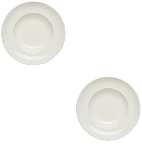 KHG 2er-Set Pastateller, groß mit 30 cm in weiß, Durchmesser, für Zuhause | perfekt für Gastro und Zuhause, hochwertiges Porzellan, Suppenteller, Salatteller, spülmaschinengeeignet, für den Alltag