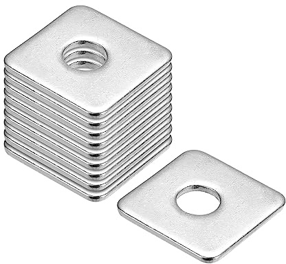QUARKZMAN 20 Stück Vierkantscheiben M8x25x25x2mm 304 Edelstahl Quadrat Unterlegscheibe Flach Pad Abstandshalter Dichtung für Hardware Verschluss