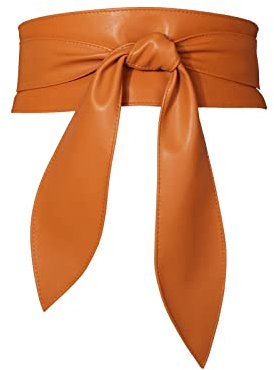 ZEBEYE Damen-Gürtel, Obi-Gürtel, Retro-Gürtel, breiter Gürtel, weiches Leder, modische Bindung, Wickelgürtel, Damen, geknoteter Bund, Korsett, Gürtel, Kleidergürtel für tägliche Party, braun, One size