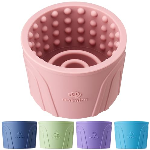 Dog Slow Feeder Lick Bowl, Anxiety Relief Dog Licking Mat Treat Dispenser, Non-Slip Anti-Choking Slow Eating Lick Bowl for Small Medium and Large Breed Dogs, BPA Free Silicone