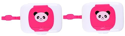BESTonZON 2 Stk Box für feuchte Tücher Wiederverwendbare Taschentuchhülle für Babys Tasche für -Feuchttücher -Wickeltasche Babywindeln -Kind-Gewebehülle Outdoor-Taschentuch Rosa