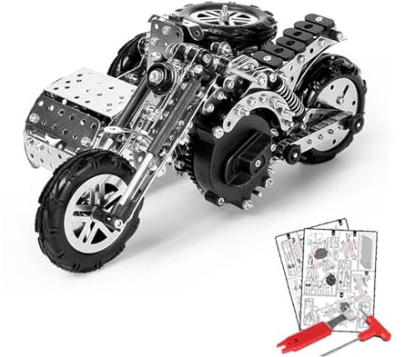 Artisanal Habitat 3D Metall Emulational Bausatz - 800 Bauteile, Hndmontiertes Metallmodell des Kraftübertragungsgestänges, inklusive Werkzeug und Anleitung (Motorräder)