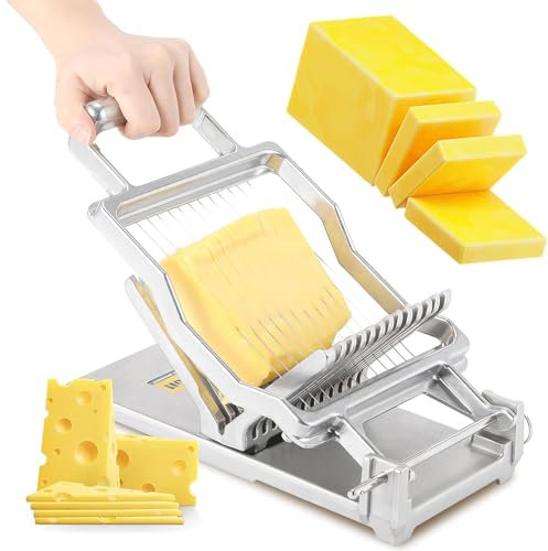 Luncheon Meat Slicer, Cheese Cutter with Wire, Slice Thickness 10mm/20 mm, Commercial Cheese Slicer, Detachable Cheese Slicer Wire, Egg Cutter, Fruit Soft Cheese Slicer,for Kitchen Cooking Baking