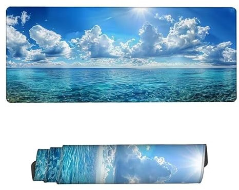 Alfombrilla Ratón XXL 1600x800x3mm,Alfombrilla Ratón Blanco Alfombrilla Escritorio,Alfombrilla Raton Nubes Alfombrilla Gaming,Protector Escritorio Alfombrilla Antideslizante,Oficina Accesorios RS-476