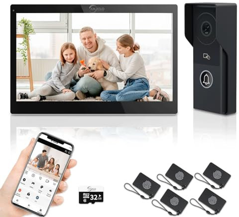 Interphone vidéo 2 Fils avec caméra 1080P et écran Tactile 10 Pouces,Kit de portier vidéo WiFi pour la Maison et l'appartement,Déverrouillage à Distance,Tuya (ferreux)