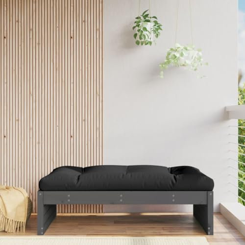 Xichuzi Gartenhocker Grau 120x80 cm Massivholz Kiefer, Balkon Hocker, Fusshocker Garten, Hocker Garten, Fußhocker Für Sessel, Gartenmöbel Hocker - 825753
