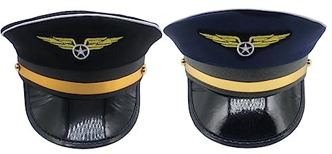 VALICLUD Kapitänsmütze Für Jungen Und Mädchen Pilotenzubehör Flugbegleitermütze Größenverstellbar Für Halloween-verkleidungen