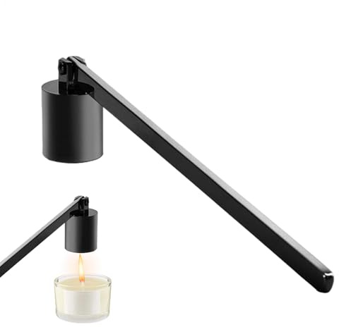Long Handle Candle Wick quencherr - Polished Candle Turn Off Tool, Stainless Steel Flame Extinguishing Tool | Rustic Decorative Black Candlesnuffer for Safe Extinguishing