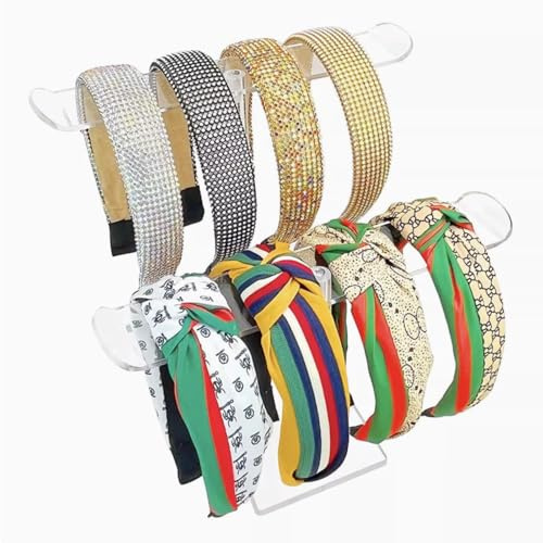2 Stück Acryl Haarreif Ständer, Durchsichtige Haargummis Aufbewahrung, Haarbänder, Haarschmuck und Krawatten, Stabiler Haargummi Organizer, Haaraccessoires Aufbewahrung für Schminktisch