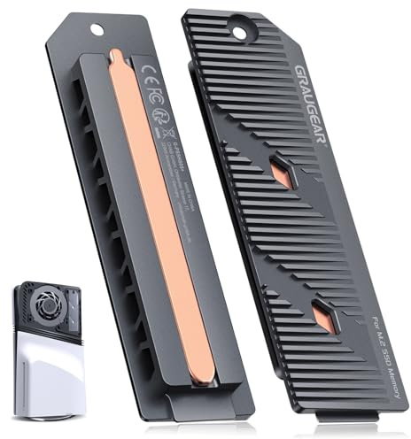 GRAUGEAR M.2 SSD PS5 Konsole Heatpipe Heatsink Kühlkörper für PS5 Slim/Pro | Heatpipe Heatsink SSD Kühler, NVMe SSD M.2 Kühlkörper für PS5 Slim & PS5 Pro, kühlt PS5 SSD bis zu 25°C, Speichererweiterung