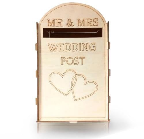 BMYUK Wedding Post Box Wooden Rustic Gift Card Holder Mailbox Royal Mail Styled Party Decorations Craft Ornaments