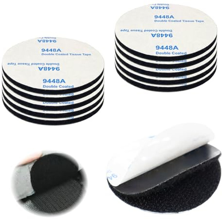 Klettband Selbstklebend Extra Stark, 5cm Durchmesser Schwarz Runde Klettverschlüsse, Doppelseitig Wiederverwendbar, 10 Paare Klebepads für Haushalt, Büro und DIY-Projekte, Starke Haftung