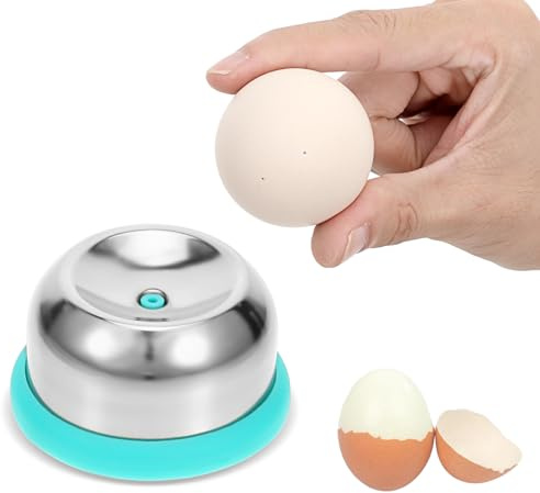 Stainless Steel Egg Piercer, Anti-Burst Egg Poker with Sturdy Base and Retractable Pin, Needle Eggs Piercer Hole Seperater, Great Eggshell Peeler Tool for Hard Boiled or Raw Eggs(Blue)