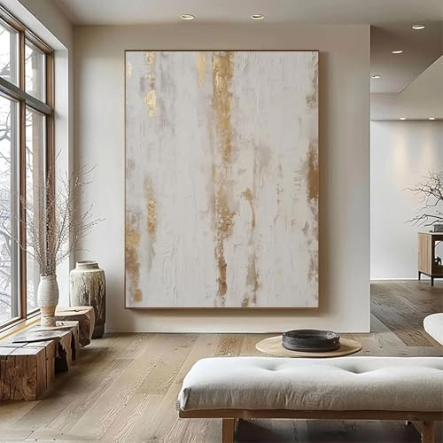 JACBON Quadro di grandi dimensioni, dipinto astratto grigio, grande opera d'arte in bianco e nero, arte moderna su tela, arte murale per soggiorno (30x60 cm (12x24 pollici)/cornice)
