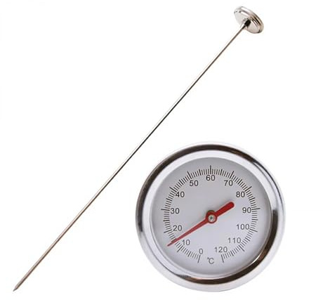 Thermomètre de sol, à compost d'extérieur, avec sonde en acier inoxydable, 50 cm, thermomètre d'extérieur pour accessoires de jardin, facile à lire, thermomètre de sol, thermomètre de sol, thermomètre