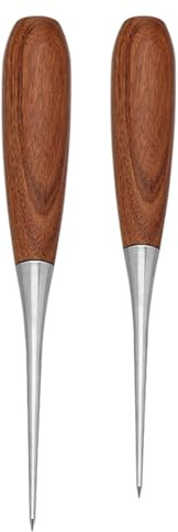 Generico Lesina da Cucito per Pelle,Strumento per Forare con Manico in Legno | Punteruolo per Cuoio | per Borse Borselli Jeans Tela Legatoria Calzature Cinture