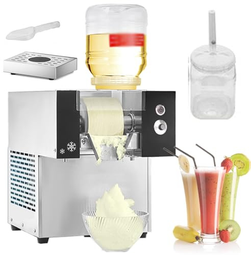 Máquina de hielo comercial de copo de nieve con tocadiscos eléctrico de acero inoxidable, afeitadora de hielo de alta capacidad para restaurantes y bares de aperitivos