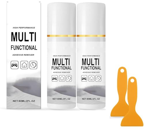 Easy-Use Glue & Tape Residue Cleaner, Easy Removal of Sticker Residue Labels Decals Chewing Gum on Glass Plastic Carpet Cars (2 Pcs)