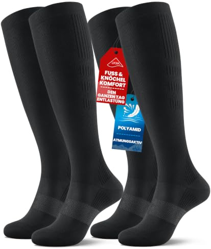Ruixue Kompressionsstrümpfe Damen & Herren, 20-30mmHg Gestaffelte Stützstrümpfe, Compression Socks für Sport, Flug, Langes Sitzen und Krankenschweste, 2 Paar