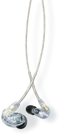 Shure SE215 PRO Wired Earbuds - Professional Sound Isolating Earphones, Clear Sound & Deep Bass, Single Dynamic MicroDriver, Secure Fit In Ear Monitor, plus Carrying Case & Fit Kit - Clear (SE215-CL)