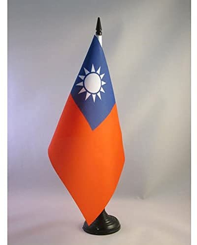 AZ FLAG Tischflagge Taiwan 21x14 cm Polyester 100D Kunststoffsockel
