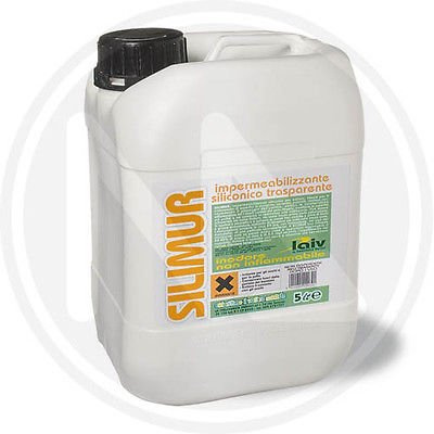 - 5 LT - IMPERMEABILIZZANTE SILICONICO TRASPARENTE INODORE - SILIMUR LAIV