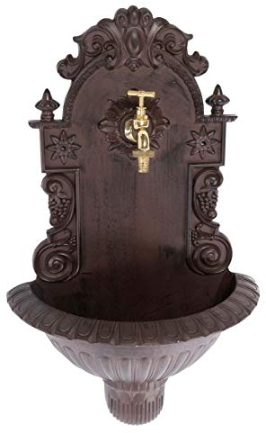 aubaho Waschbecken Wein Wandbrunnen Garten Aluminium Becken Antik-Stil