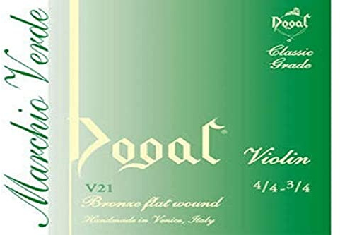 Dogal® »V21 VIOLIN SET MARCHIO VERDE 4/4-3/4 BRONZE« Saiten für Violine - Bronze Flat Wound