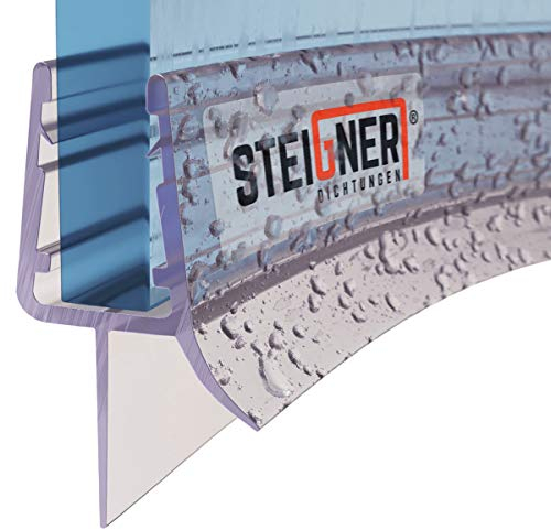 STEIGNER Guarnizione doccia, 50cm, per spessore vetro 6/7/ 8 mm, guarnizione semicircolare in PVC, UK03