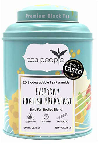 Tea People Everyday English Breakfast - 20 Pyramid Tin Caddy