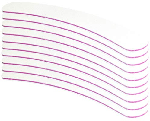 10x Profifeile weiss gebogen Bananenfeile Körnung 100/180 - Kernfarbe Pink/Rot