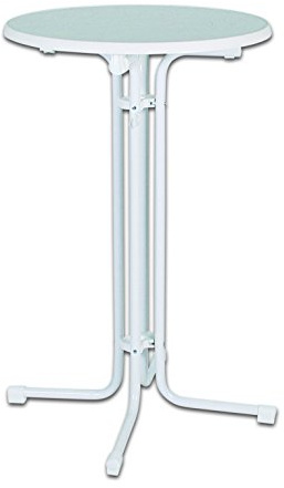 Keine Marke 01603317KH Stehtisch 80 cm Weiss/Marmor