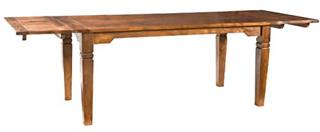 M MASSIVMOEBEL24 KOLONIALMOEBEL24.DE Esstisch mit Ansteckplatten Akazie 140-180/220x90x76 Honig lackiert Oxford #0119