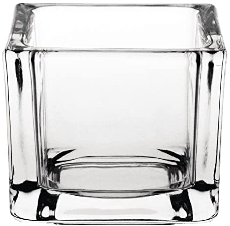 Olympia GM224 Glas Teelichthalter, quadratisch, transparent (6 Stück)