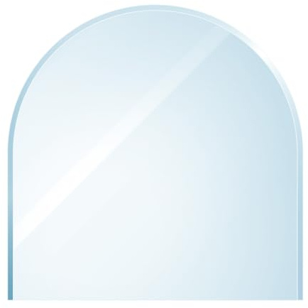 Raik Kamin Glasplatte Zunge 1000 x 1100 mm ESG Sicherheitsglas transparent 6 mm inkl. Facette Funkenschutz Bodenplatte für Kaminofen Holzofen Feuerstelle belastbar bis 700 kg