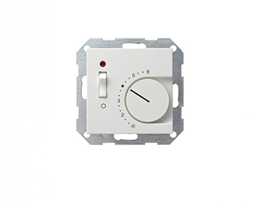 Gira 039203 Raumtemperatur-Regler mit Öffner und Kontroll-Lampe ST55, reinweiß-glänzend