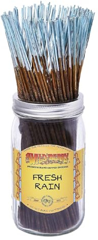 Wild Berry Incense Sticks - Fresh Rain - Clean Crisp Fragrance with Bergamot and Lavender - Hand Dipped in the USA (100 Count)