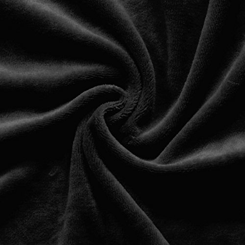 STOFFKONTOR Nicki Baumwollstoff Stoff – kuschelweicher Wohlfühlstoff, Kinderstoff - Meterware, Farbe Schwarz – zum Nähen von Kinderkleidung, Hausanzügen, Kissen uvm.